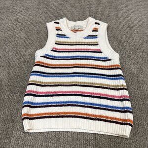 Loft Sweater Multicolor Striped Sleeveless Women’s Size XS
